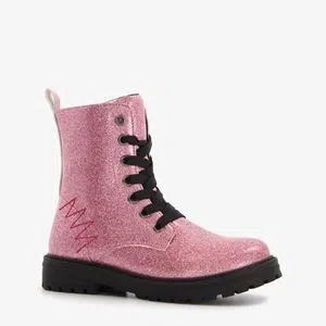 Scapino Blue box meisjes veterboots roze met glitters aanbieding