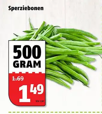 Poiesz Sperziebonen 500g aanbieding