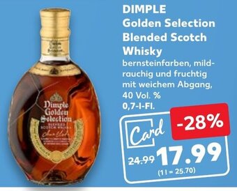 Kaufland DE DIMPLE Golden Selection Blended Scotch Whisky aanbieding