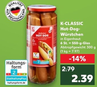 Kaufland DE K-CLASSIC Hot-Dog-Würstchen aanbieding