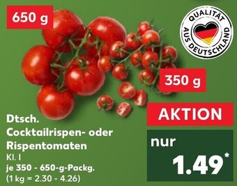 Kaufland DE Dtsch. Cocktailrispen- oder Rispentomaten 350 g aanbieding