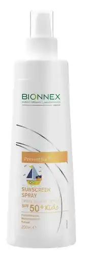 De Online Drogist Bionnex preventiva sunscreen spray kids spf 50+ 150ml aanbieding