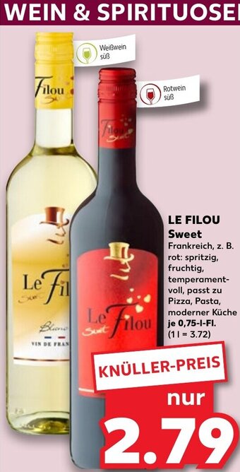 Kaufland DE LE FILOU Sweet 0.75L aanbieding