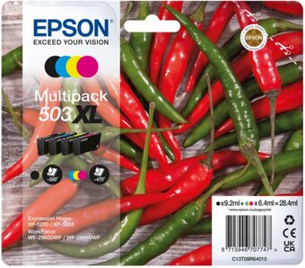 Bol.com Epson 503xl chilipeper - inktcartridge - multipack - kleur / zwart aanbieding