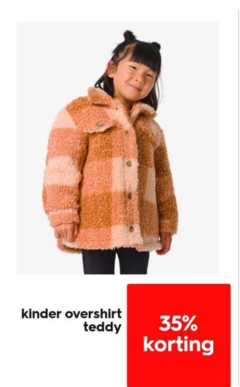 HEMA kinder overshirt teddy aanbieding