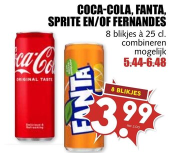 De Boerenschuur COCA-COLA, FANTA, SPRITE EN/OF FERNANDES aanbieding