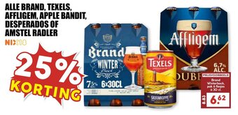 De Boerenschuur ALLE BRAND, TEXELS, AFFLIGEM, APPLE BANDIT, DESPERADOS OF AMSTEL RADLER aanbieding