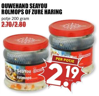 De Boerenschuur OUWEHAND SEAYOU ROLMOPS OF ZURE HARING 200g aanbieding