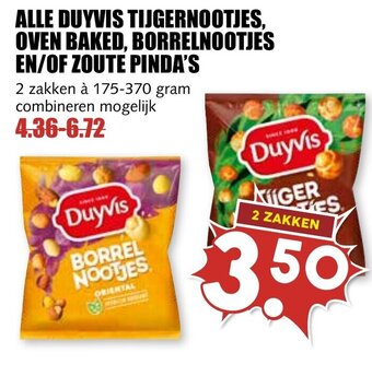 De Boerenschuur ALLE DUYVIS TIJGERNOOTJES, OVEN BAKED, BORRELNOOTJES EN/OF ZOUTE PINDA'S aanbieding