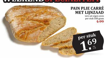 De Boerenschuur PAIN PLIE CARRÉ MET LIJNZAAD 500g aanbieding