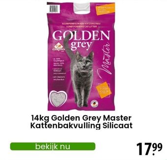 Zooplus 14kg Golden Grey Master Kattenbakvulling Silicaat aanbieding