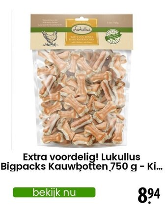 Zooplus Lukullus Big Packs Kauwbotten 750 g aanbieding