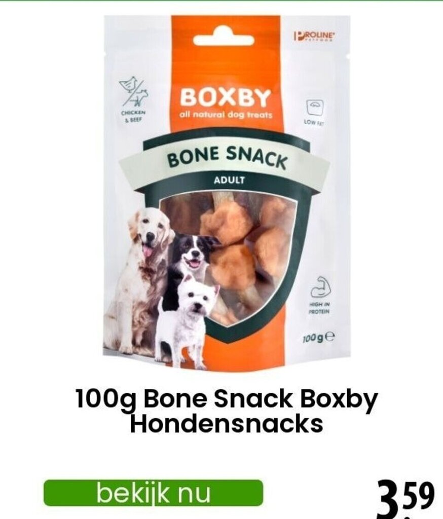 100g Bone Snack Boxby Hondensnacks aanbieding bij Zooplus