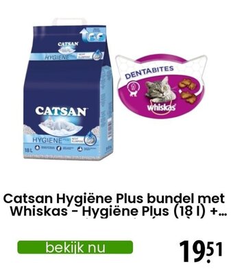 Zooplus Catsan Hygiëne Plus bundel met Whiskas - Hygiëne Plus aanbieding