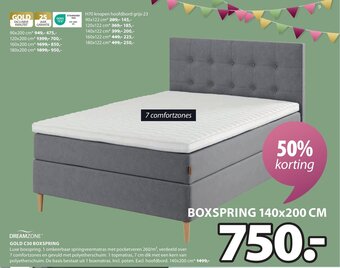 Jysk DREAMZONE GOLD C30 BOXSPRING 140x200 CM aanbieding