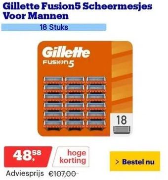 Bol.com Gillette Fusion5 Scheermesjes Voor Mannen aanbieding