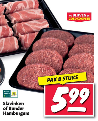 Nettorama Slavinken of runder hamburgers aanbieding