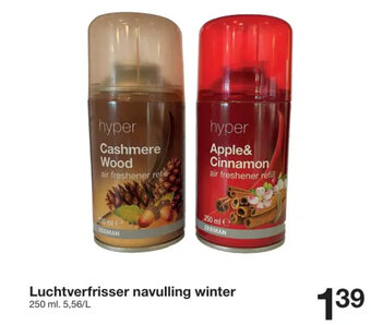 Zeeman Luchtverfrisser navulling winter aanbieding