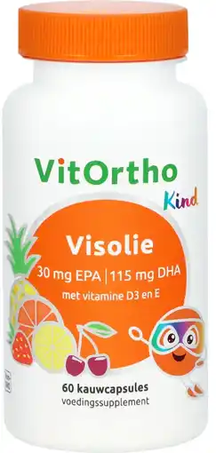 De Online Drogist Vitortho visolie 30 mg epa – 115 mg dha kind kauwcapsules 60st aanbieding