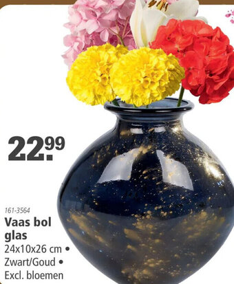 Marskramer Vaas bol glas 24x10x26 cm aanbieding