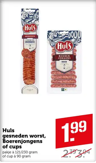 Coop Huls gesneden worst, Boerenjongens of cups aanbieding