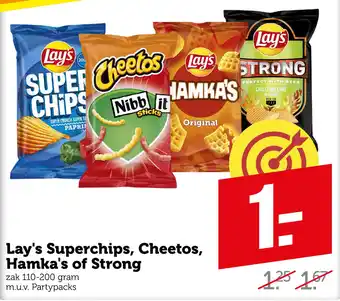 Coop Lay's Superchips, Cheetos, Hamka's of Ştrong aanbieding