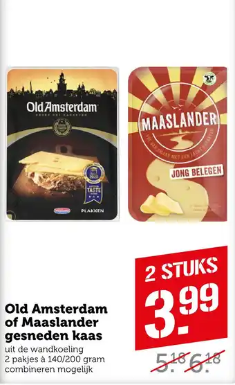 Coop Old Amsterdam of Maaslander gesneden kaas aanbieding