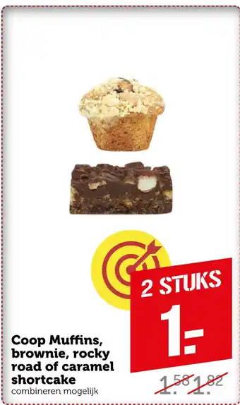 Coop Coop Muffins, brownie, rocky road of caramel shortcake aanbieding