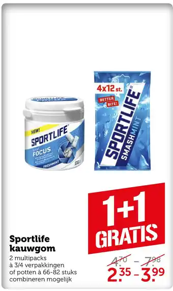 Coop Sportlife kauwgom aanbieding