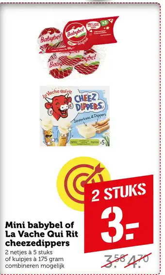 Coop Mini babybel of La Vache Qui Rit cheezedippers aanbieding