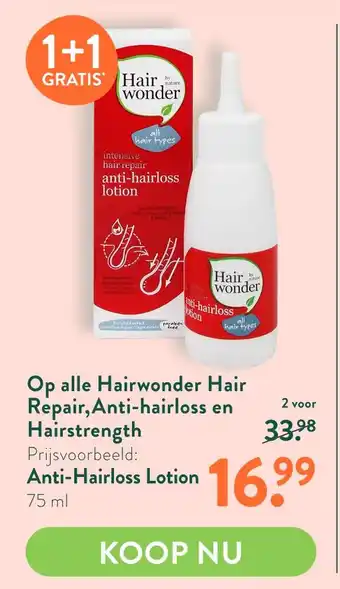 Holland & Barrett Op alle Hairwonder Hair Repair, Anti-hairloss en Hairstrength aanbieding