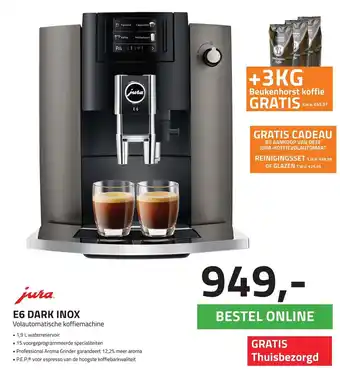 Obbink jura E6 Dark Inox volautomatische koffiemachine aanbieding