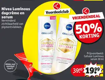 Kruidvat Nivea Luminous dagcrème en serum aanbieding