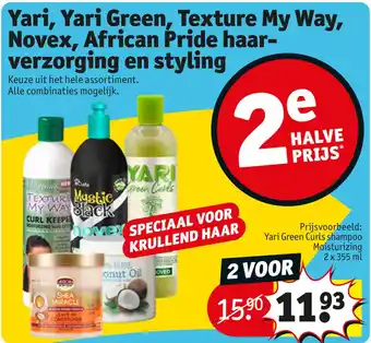 Kruidvat Yari, Yari Green, Texture My Way, Novex, African Pride haar- verzorging en styling aanbieding