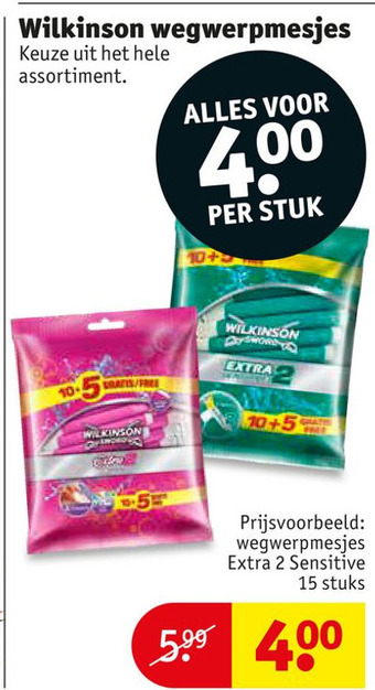 Kruidvat Wilkinson wegwerpmesjes aanbieding