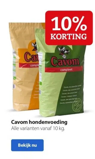 Boerenbond Cavom hondenvoeding alle varianten vanaf 10 kg. aanbieding