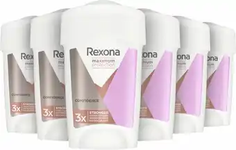 Bol.com Rexona deodorant stick women maximum protection confidence voordeelverpakking | 6x 45ml aanbieding
