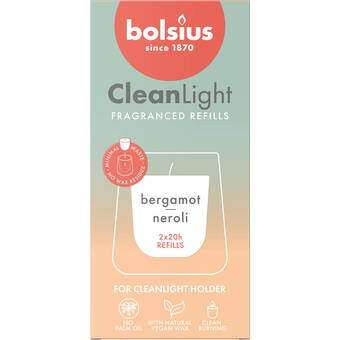 Blokker Bolsius geurkaars clean light navulling s/2 - bergamot neroli aanbieding