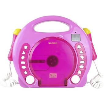 Conrad X4 tech bobby joey kinder cd-speler cd, sd, usb incl. microfoon pink aanbieding