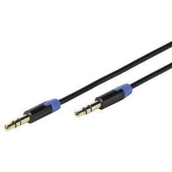 Conrad Vivanco 41903 jackplug audio aansluitkabel [1x jackplug male 3,5 mm - 1x jackplug male 3,5 mm] 0.60 m zwart vergulde steekcon aanbieding