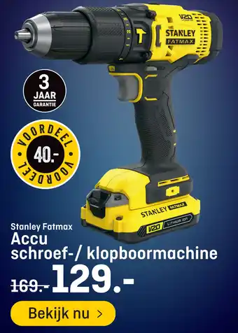 Hubo Stanley Fatmax Accu schroef-/ klopboormachine aanbieding