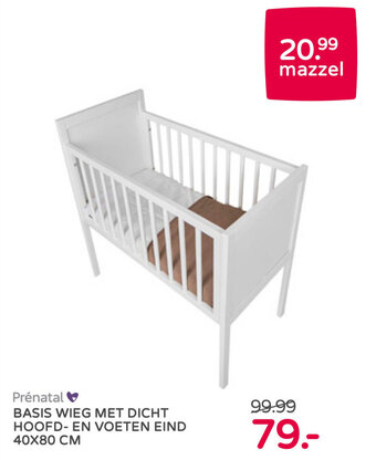 Prenatal BASIS WIEG MET DICHT HOOFD- EN VOETEN EIND 40X80 CM aanbieding
