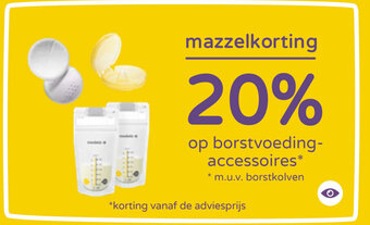 Prenatal Mazzelkorting 20% op borstvoeding-accessoires aanbieding