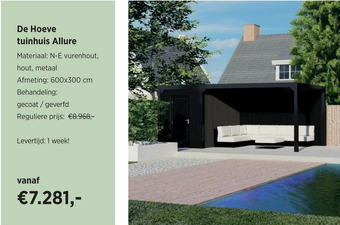 De Hoeve Buitenleven De hoeve tuinhuis allure aanbieding