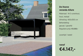 De Hoeve Buitenleven De hoeve veranda allure aanbieding