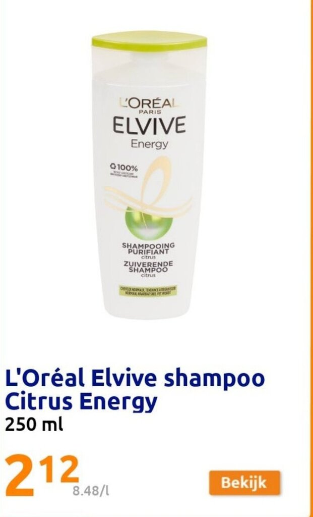 L'Oréal Elvive shampoo Citrus Energy 250 ml aanbieding bij Action