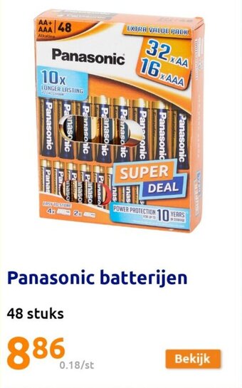 Action Panasonic batterijen 48 stuks aanbieding