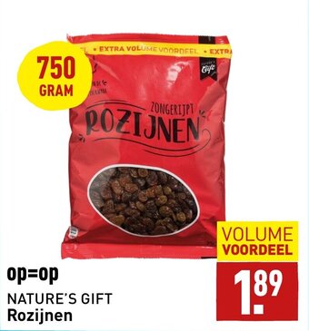 ALDI NATURE'S GIFT Rozijnen aanbieding