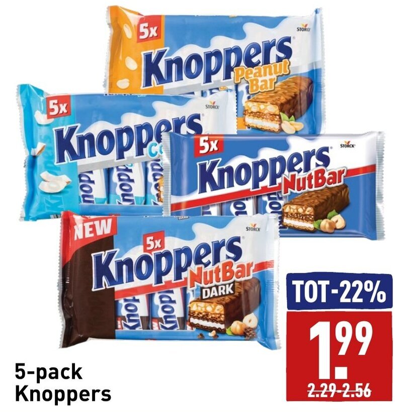 5pack Knoppers aanbieding bij ALDI