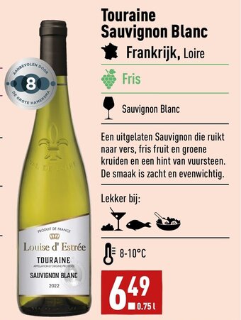 ALDI Touraine Sauvignon Blanc Frankrijk,  0.75L aanbieding